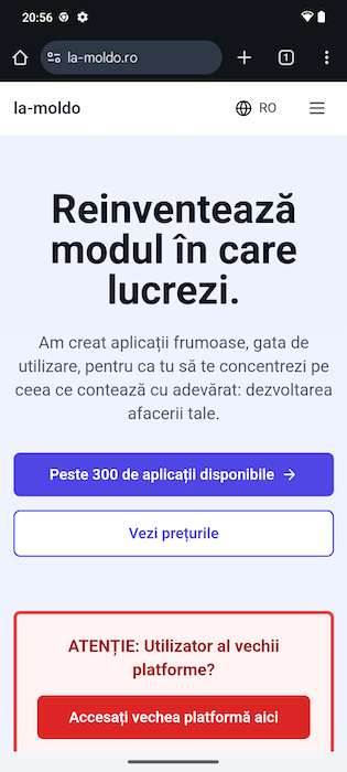 Pagina principală la-moldo cu logo-ul distinctiv