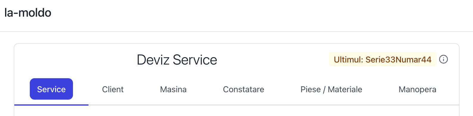 Partea de sus a documentului cu ultimul număr afișat